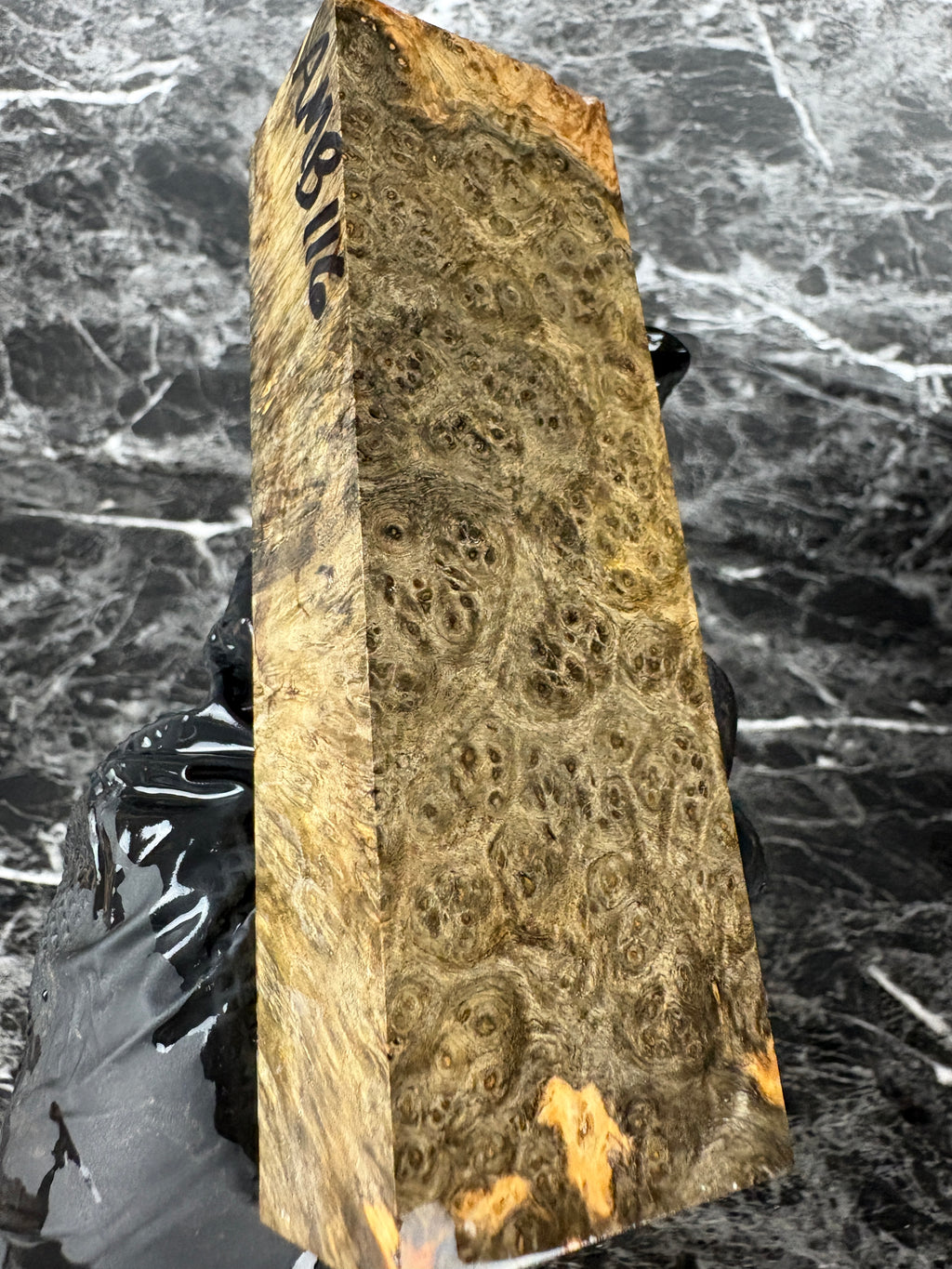 Amboyna Burl Block AMB116 - 5.5 x 1.75 x 1.3”