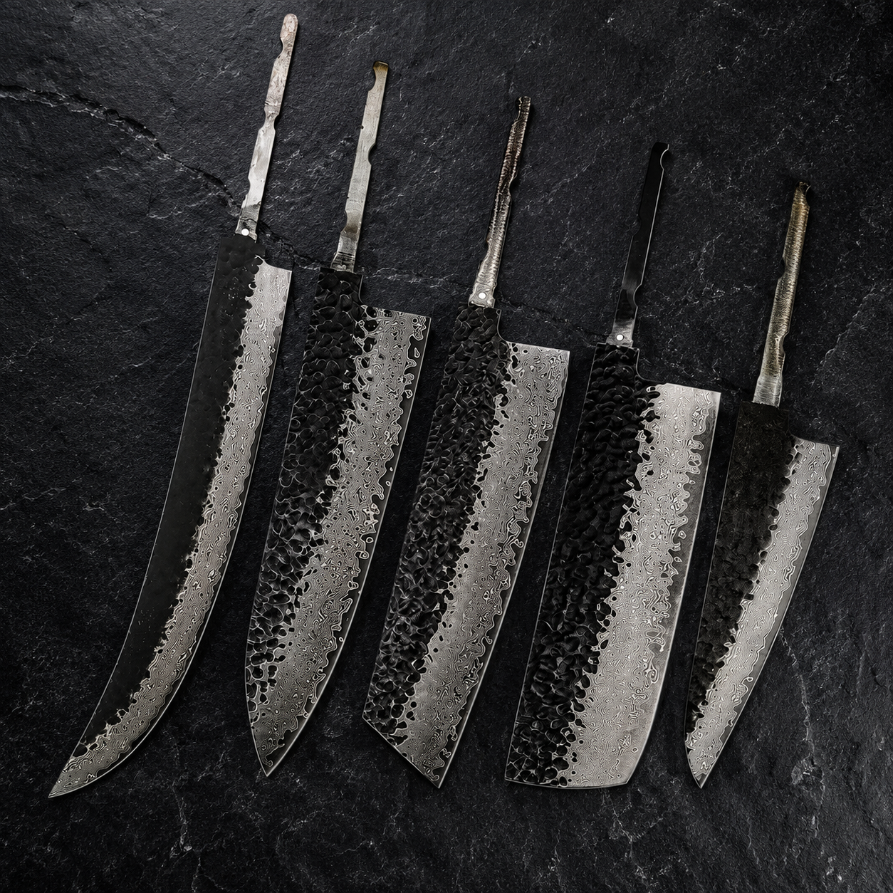 76 Layer Japanese Damascus Knife Blanks - Set of 5
