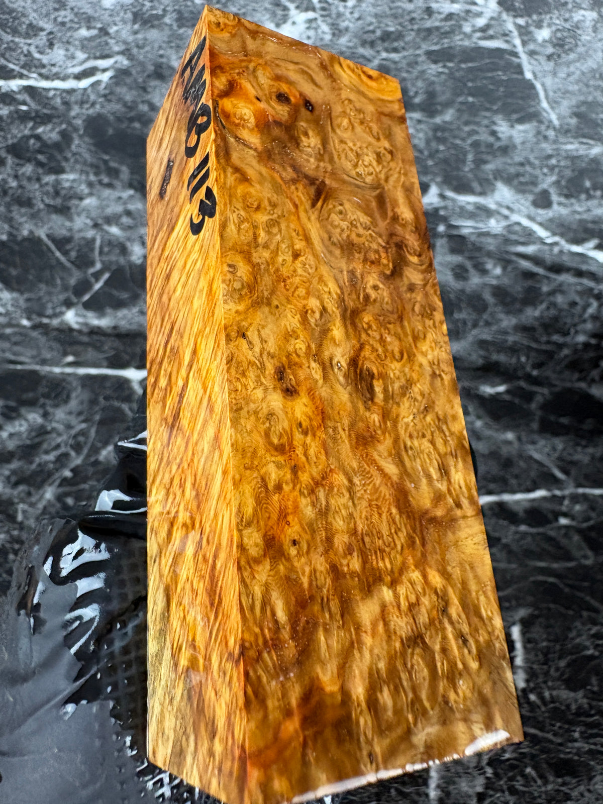 Amboyna Burl Block AMB113 - 5 x 1.75 x 1.6”