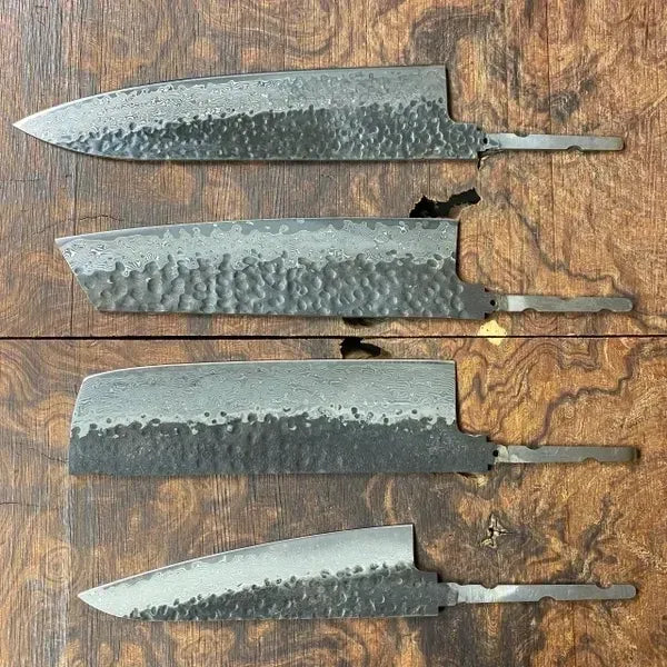 76 Layer Japanese Damascus Knife Blanks - Set of 4