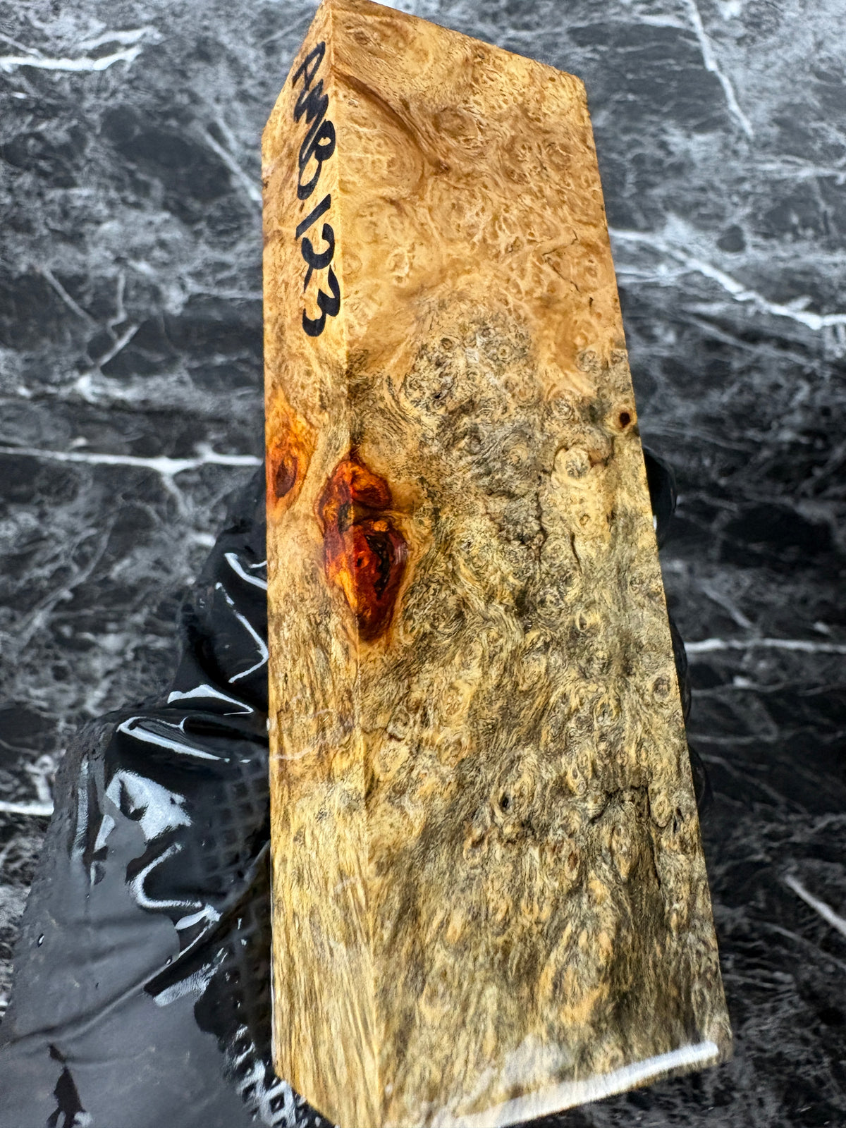 Amboyna Burl Block AMB123 - 5.1 x 1.62 x 1.2”