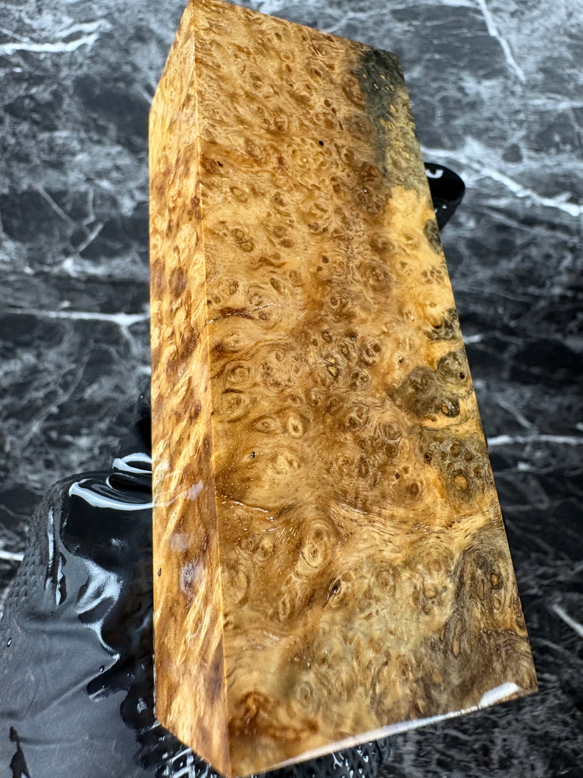 Amboyna Burl Block AMB121 - 4.35 x 1.7 x 1.25”