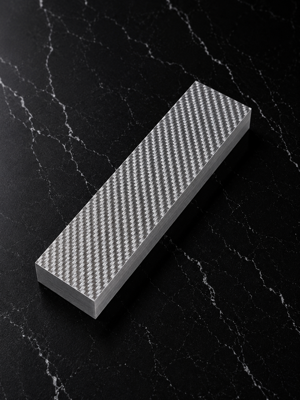 Silver Carbon Fiber Block - 5.1 x 1.75 x 1.2”