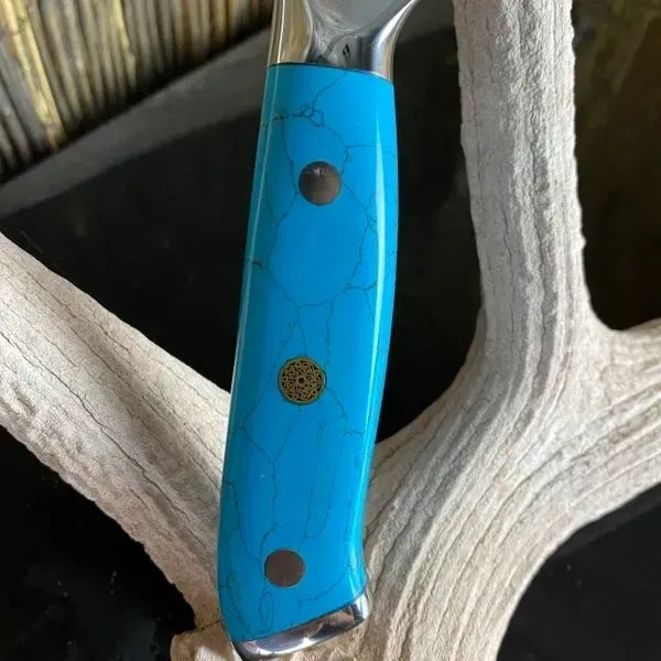 TQK100 - Damascus Japanese Chef Kitchen Knife W/ Turquoise Stone Handle