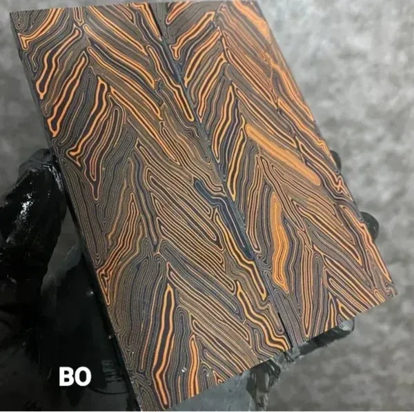 Damascus Pattern G10 Scales - 5 x 1.85 x .30"