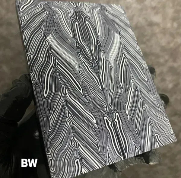 Damascus Pattern G10 Scales - 5 x 1.85 x .30"