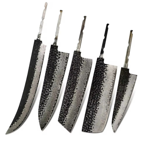 76 Layer Japanese Damascus Knife Blanks - Set of 5