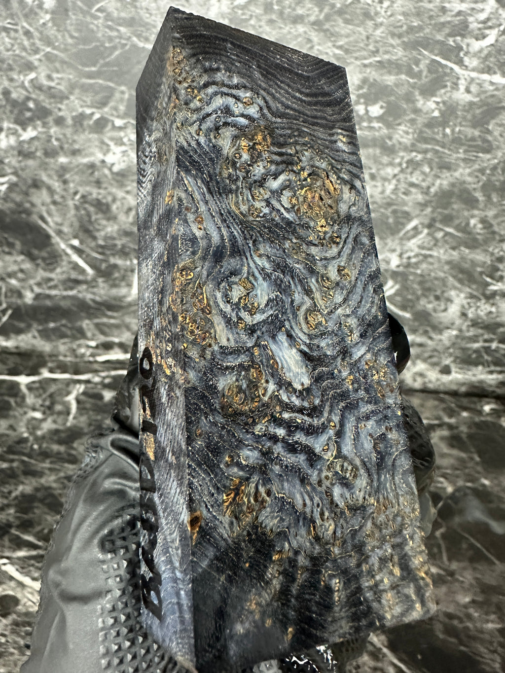Dyed Black Ash Burl Block BABD120 - 5.25 x 2 x 1.12”