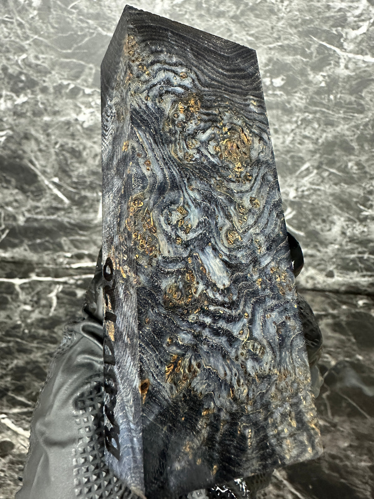 Dyed Black Ash Burl Block BABD120 - 5.25 x 2 x 1.12”