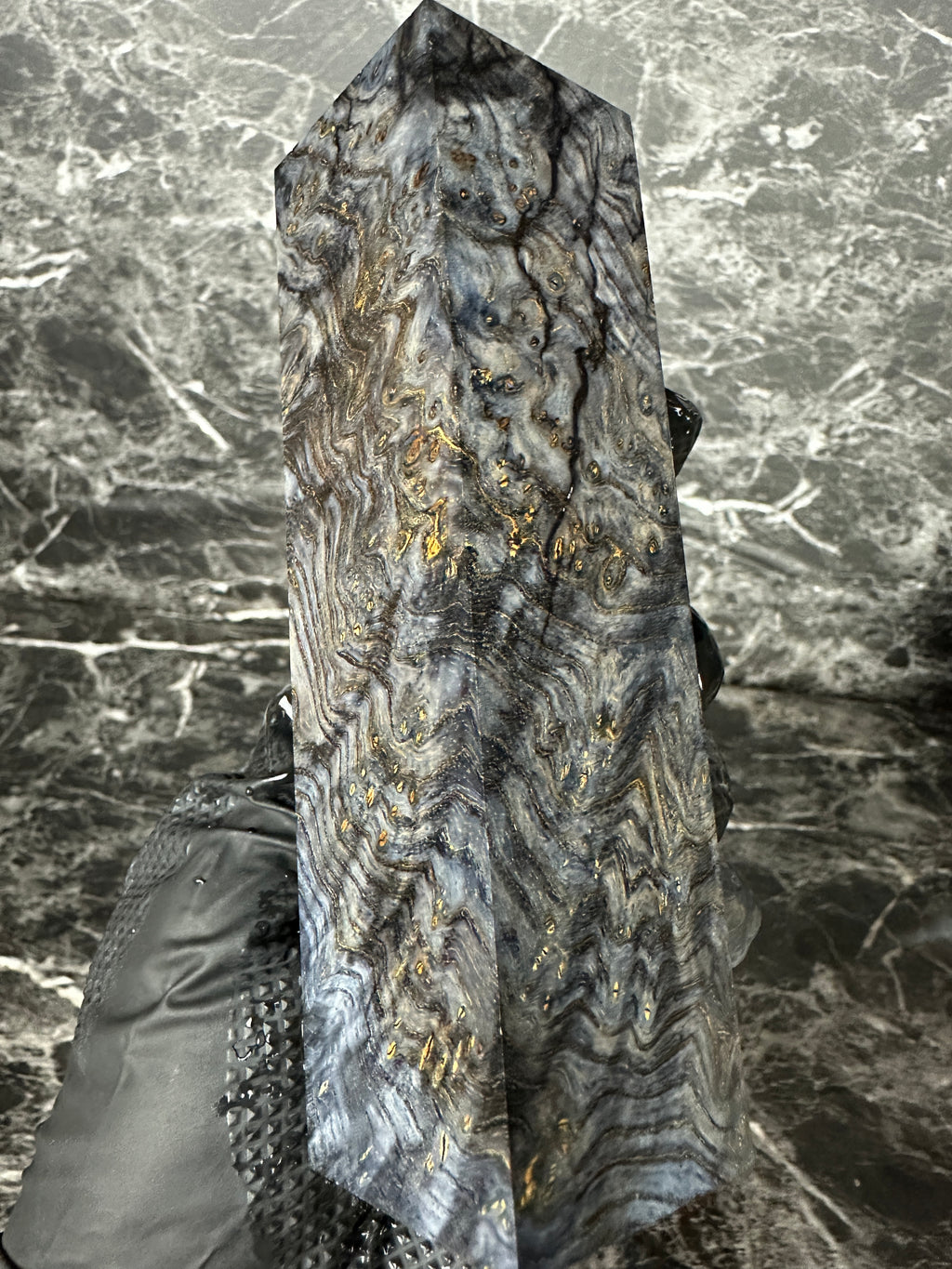 Dyed Black Ash Burl Block BABD143 - 5.75 x 1.55 x 1.55”