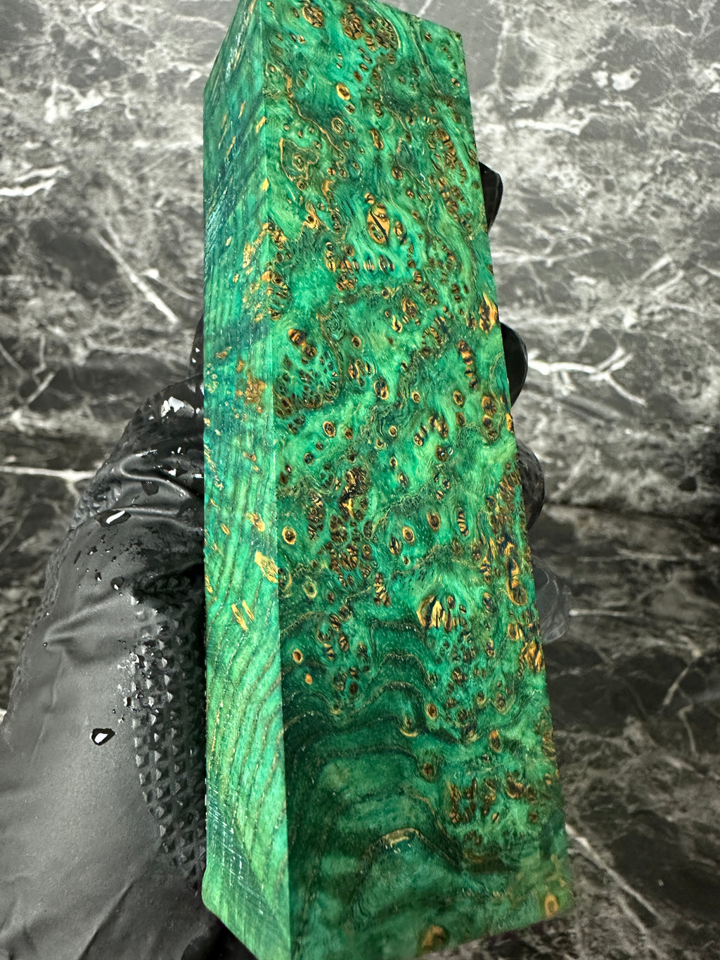 Dyed Black Ash Burl Block BABD151 - 5.5 x 1.55 x 1.18”