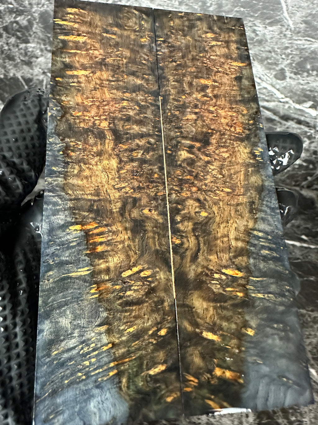 Dyed Amboyna Burl Scales AMSD103 - 5.7 x 1.55 x .34”
