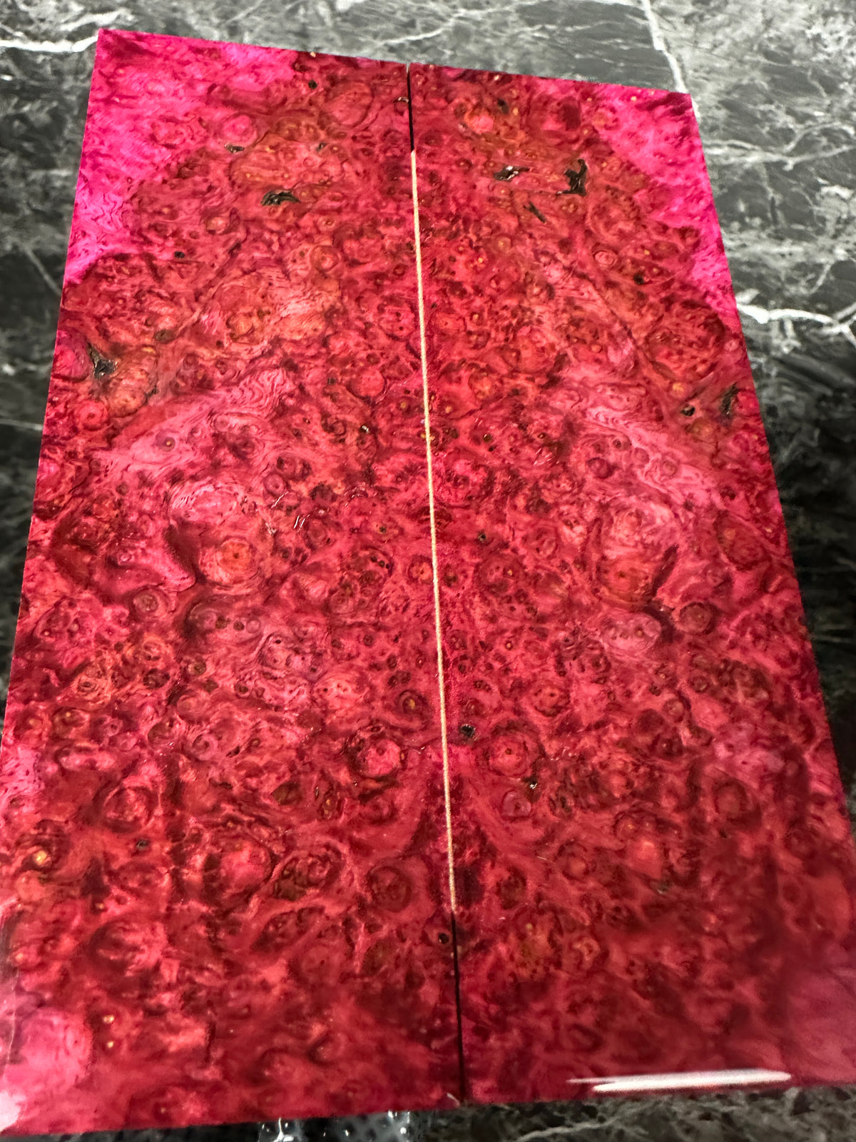Dyed Amboyna Burl Scales AMSD104 - 5.75 x 1.95 x .38”