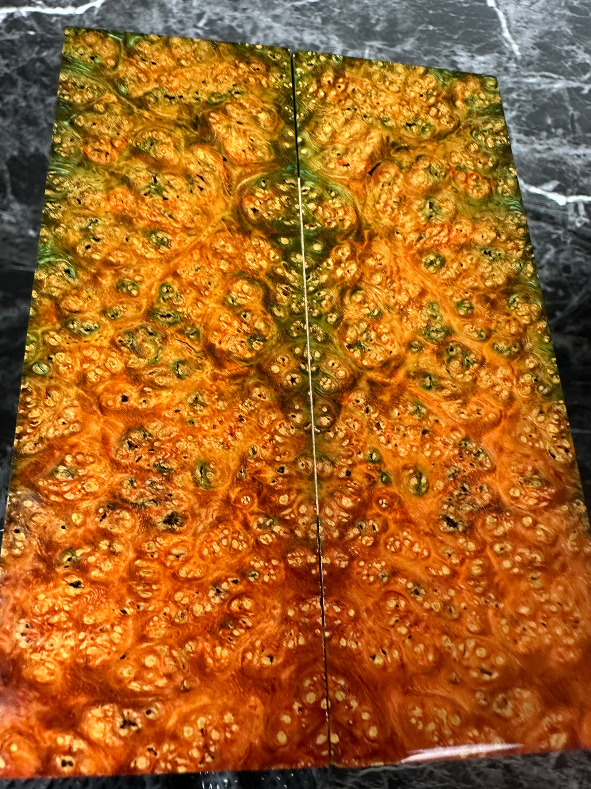 Dyed Amboyna Burl Scales AMSD107 - 5.4 x 2 x .4”