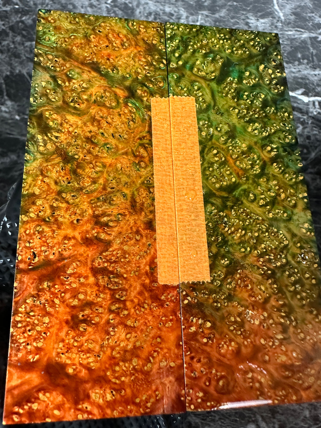 Dyed Amboyna Burl Scales AMSD107 - 5.4 x 2 x .4”
