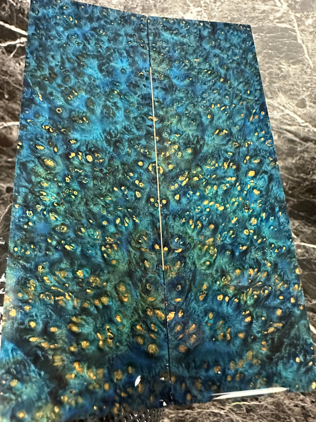 Dyed Amboyna Burl Scales AMSD123 - 5.75 x 1.95 x .34”