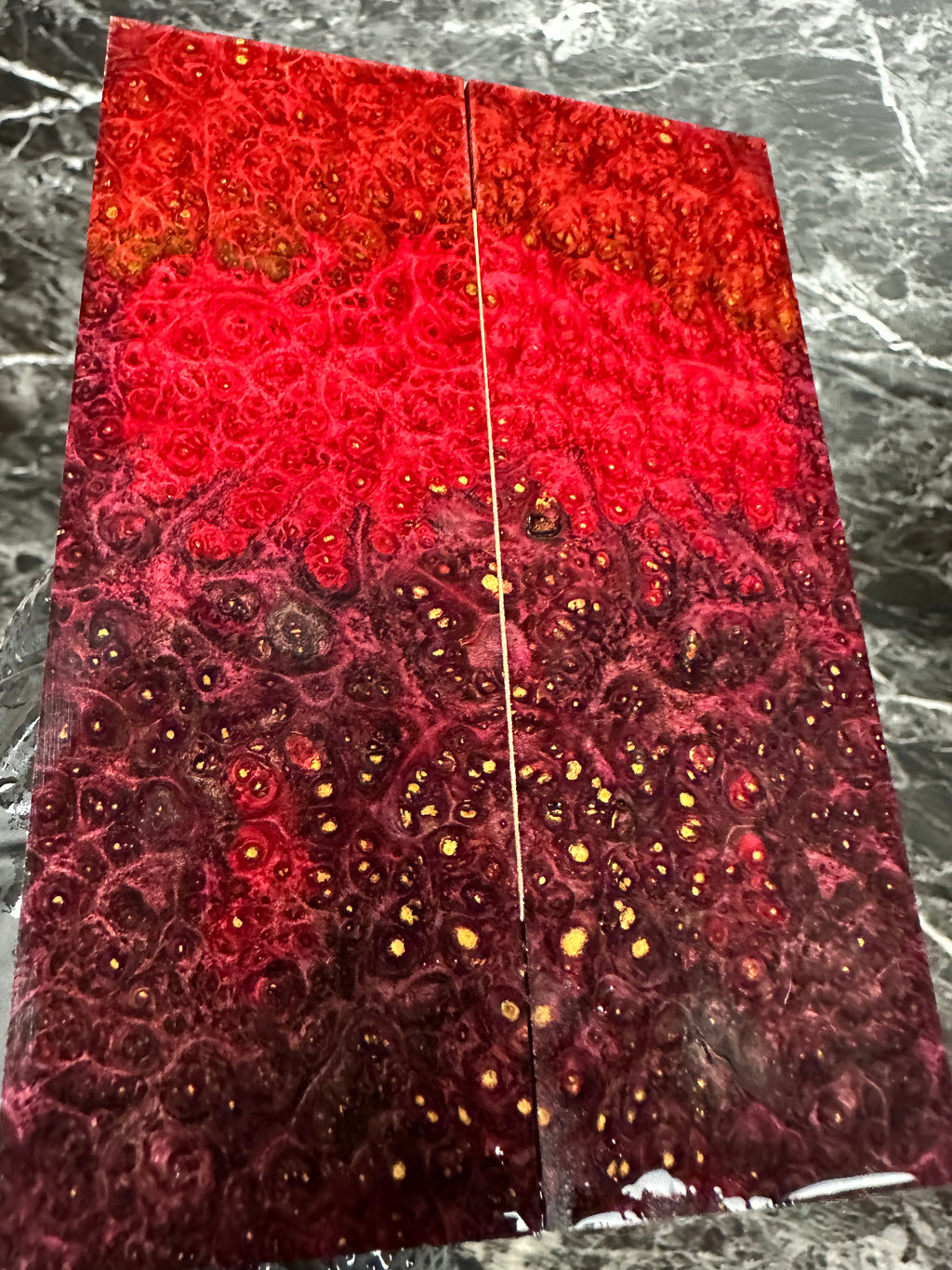 Dyed Amboyna Burl Scales AMSD131 - 5.35 x 1.9 x .42”