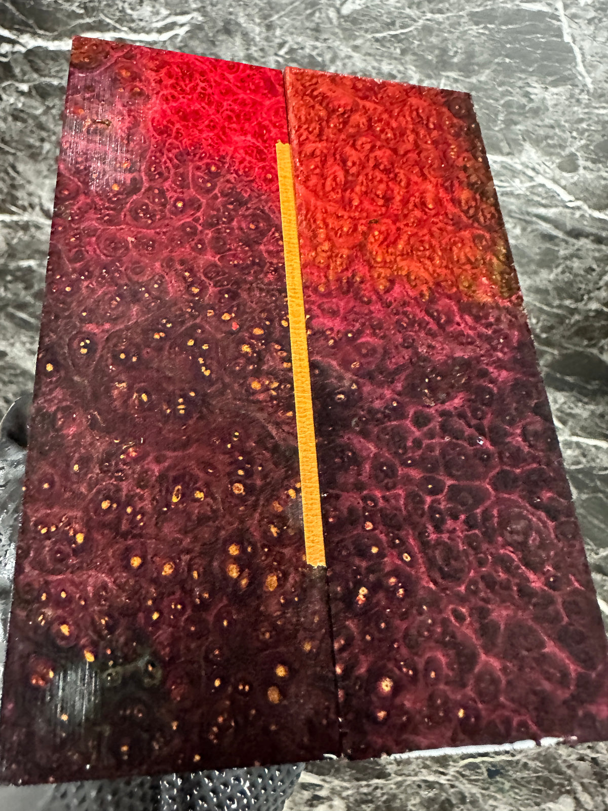 Dyed Amboyna Burl Scales AMSD131 - 5.35 x 1.9 x .42”