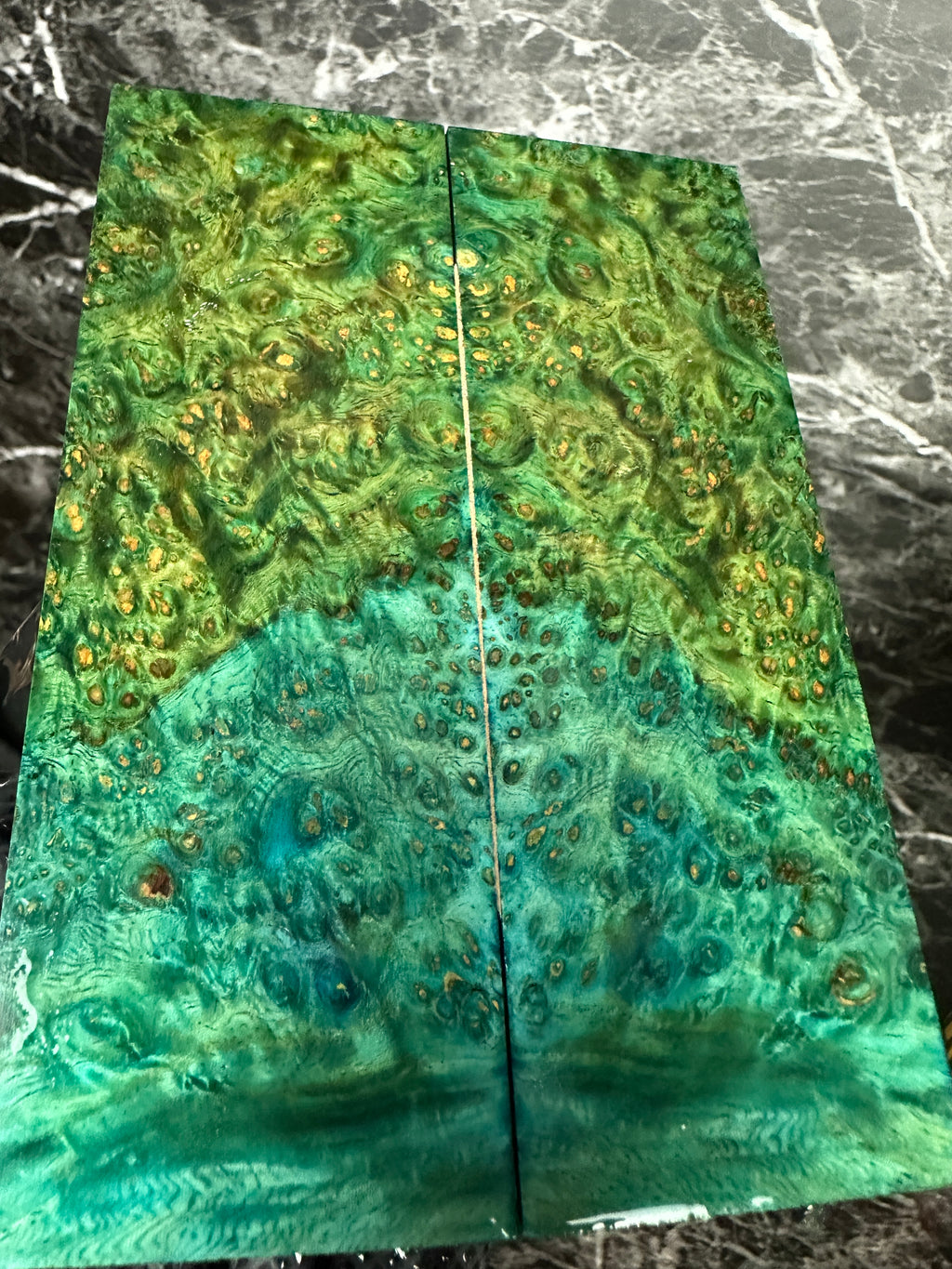 Dyed Amboyna Burl Scales AMSD132 - 5.5 x 1.9 x .35”