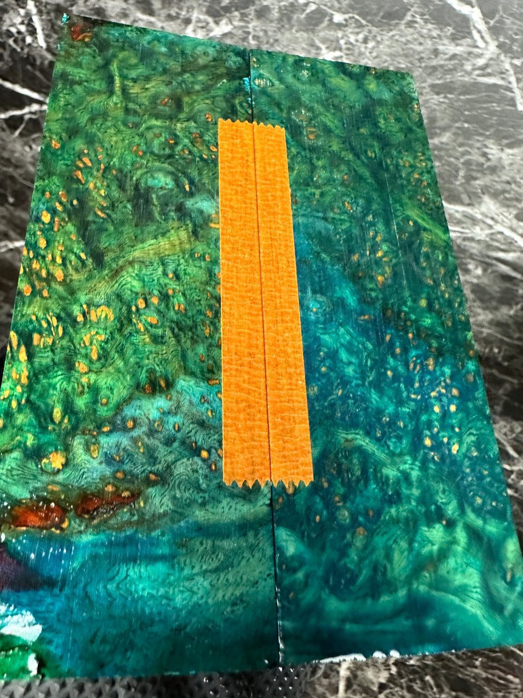 Dyed Amboyna Burl Scales AMSD132 - 5.5 x 1.9 x .35”