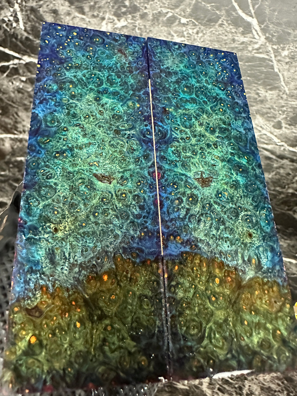 Dyed Amboyna Burl Scales AMSD133 - 5.5 x 1.9 x .43”