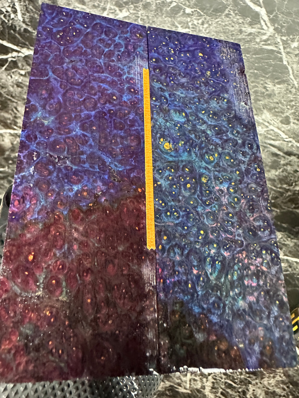 Dyed Amboyna Burl Scales AMSD133 - 5.5 x 1.9 x .43”