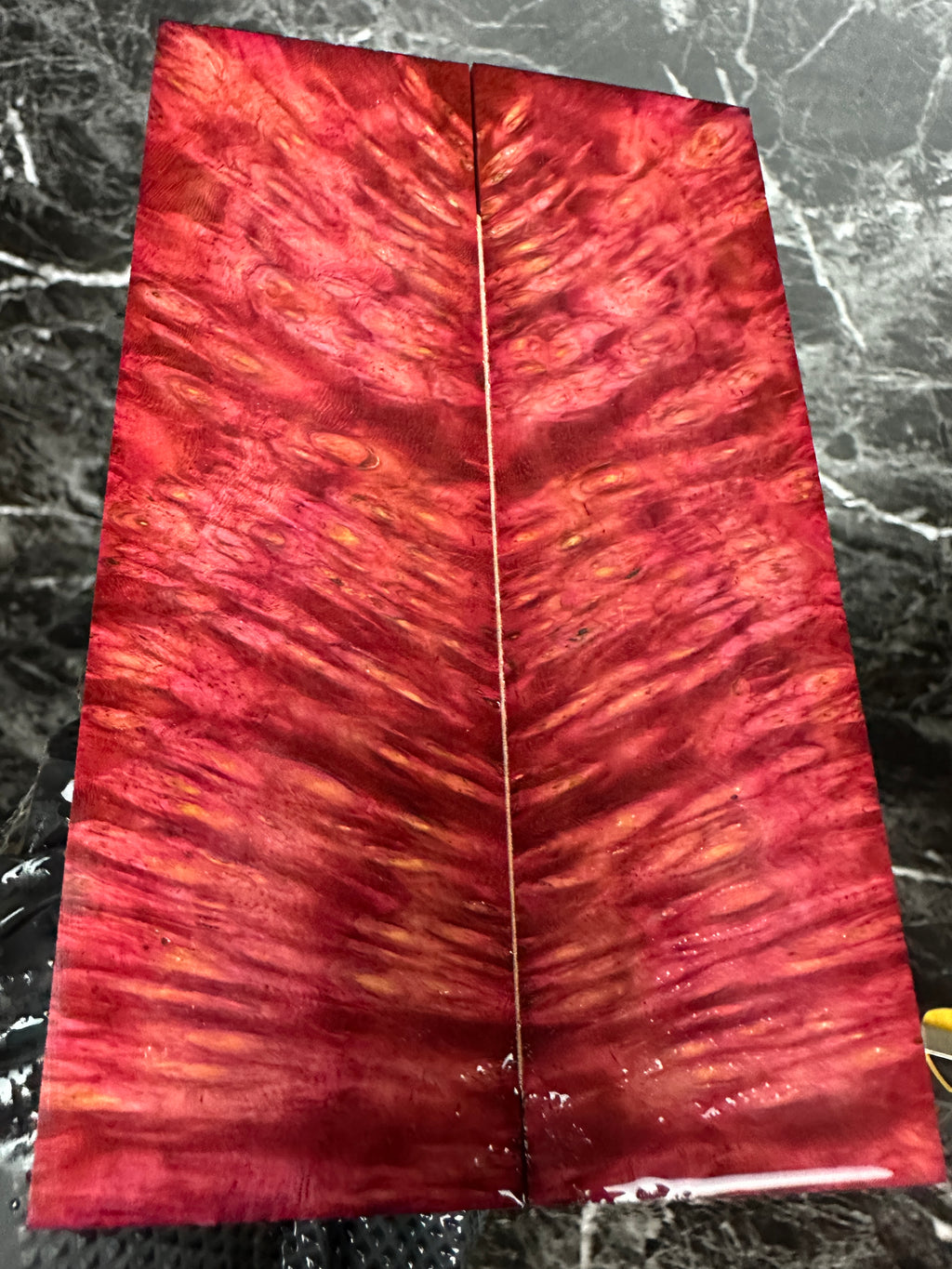 Dyed Amboyna Burl Scales AMSD141 - 5.75 x 1.8 x .36”