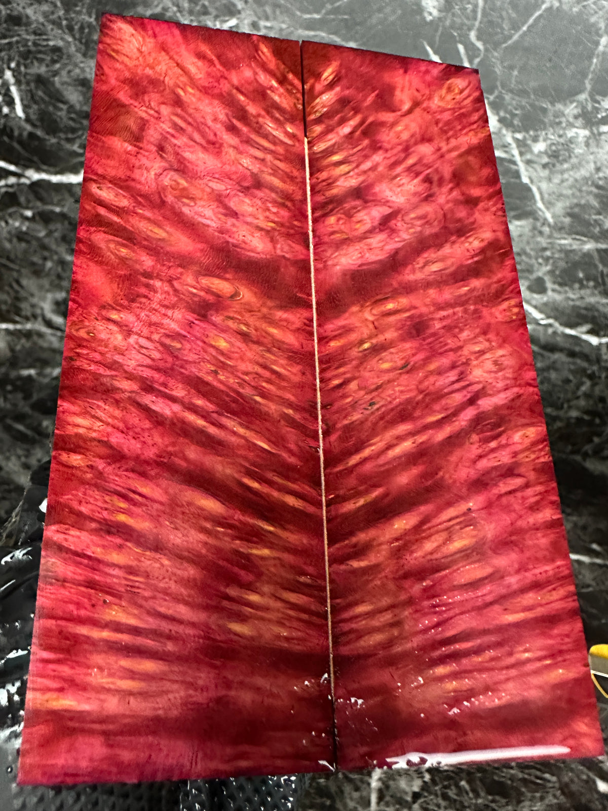 Dyed Amboyna Burl Scales AMSD141 - 5.75 x 1.8 x .36”