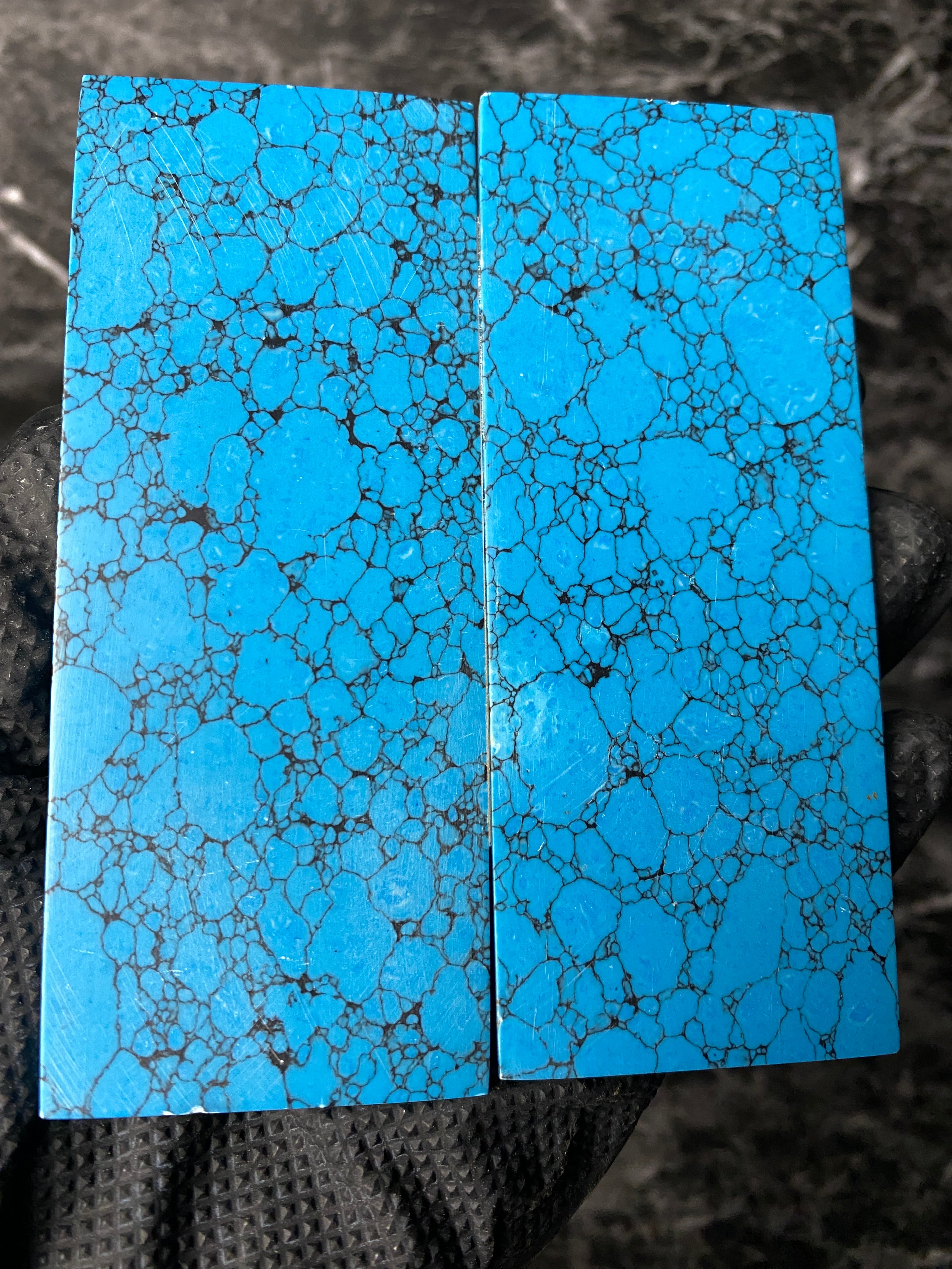 Reconstituted Stone Knife Scales 5 x 2 x .4” - Arizona Turquoise Pattern