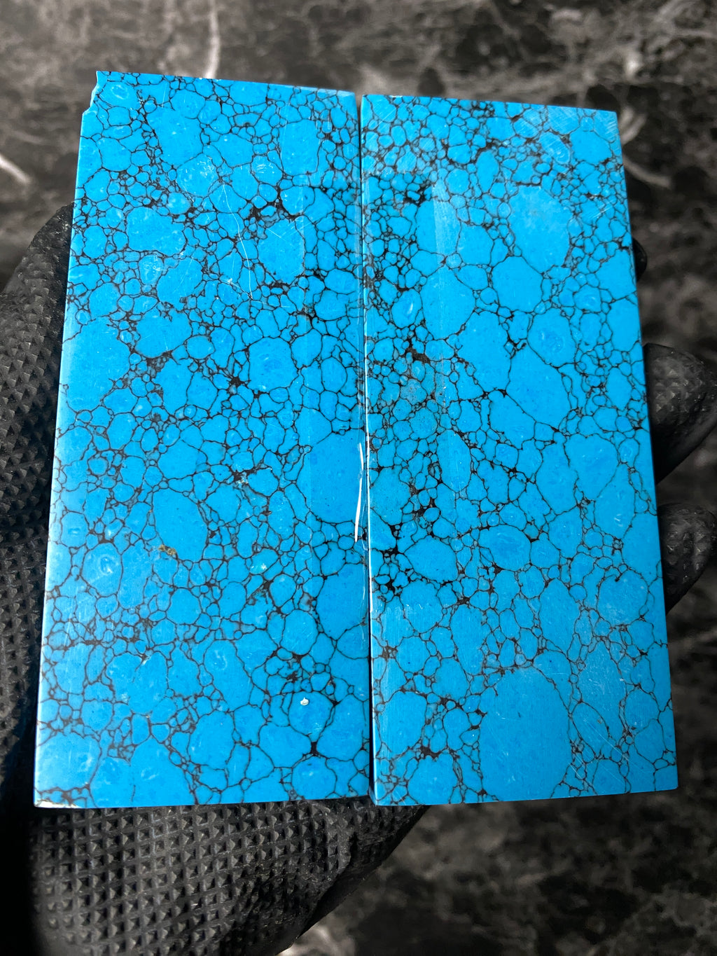 Reconstituted Stone Knife Scales 5 x 2 x .4” - Arizona Turquoise Pattern