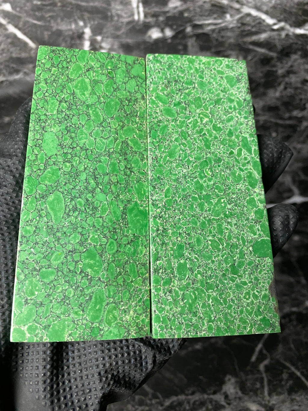 Reconstituted Stone Knife Scales 5 x 2 x .4” - Jade Pattern