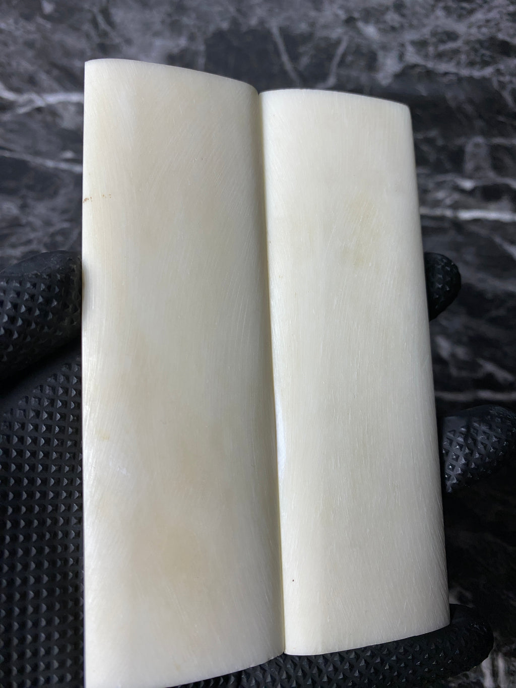 Natural Camel bone Scales w Filler 5 x 1.75 x .2"